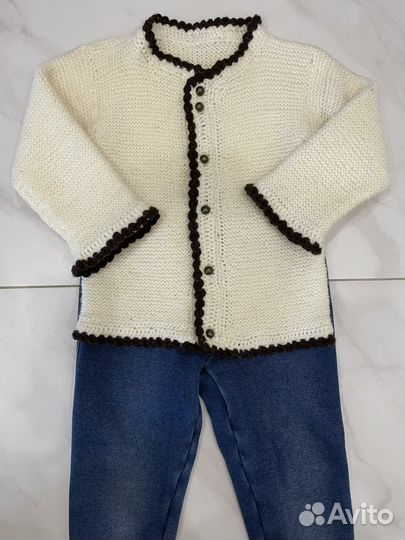 Вязанная кофта для девочки 86-98