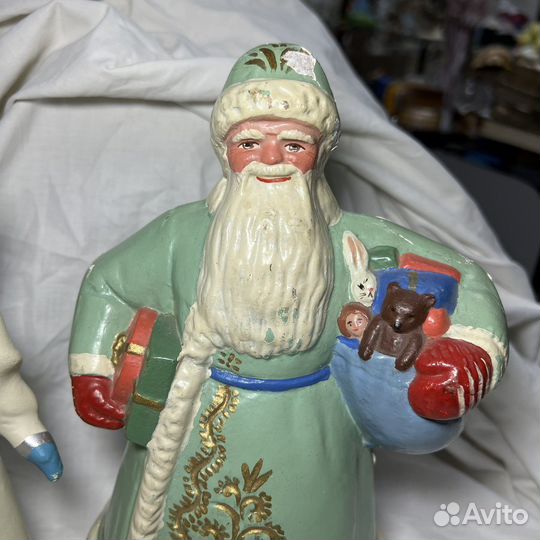 Дед мороз И снегурочка 1950 годы пресс опилки (сзр