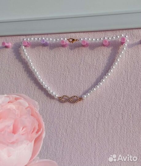 Колье ожерелье из искусственного жемчуга