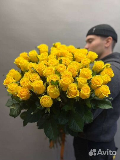 Букет из 51 розы жёлтые