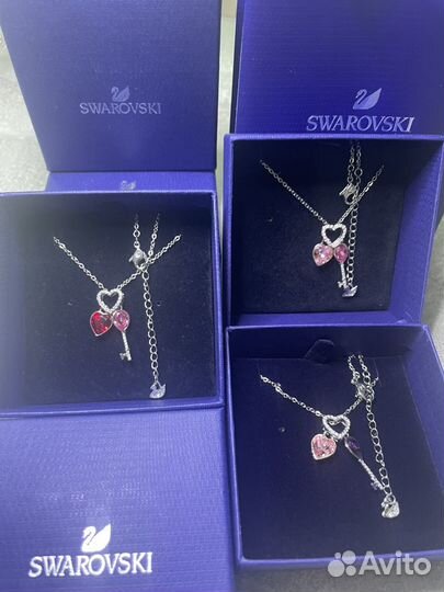 Swarovski кулон подвеска Сердце с ключом