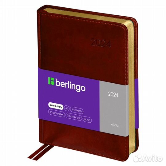 Ежедневник 2024г. А6, Berlingo, кожзам