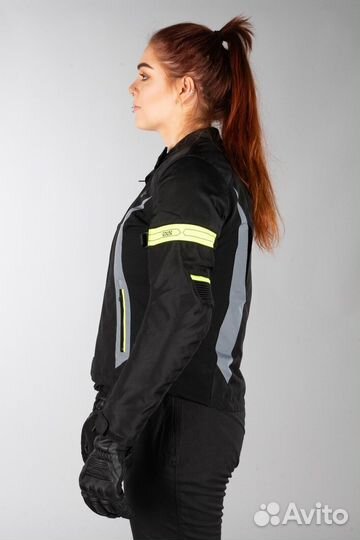 IXS Women’s Sport 5/8 ST Jacket Black-Grey-Yellow Черный