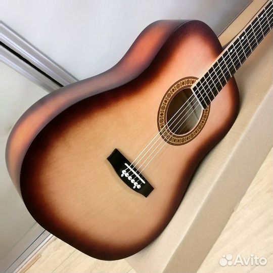 Гитара новая акустическая широкий гриф
