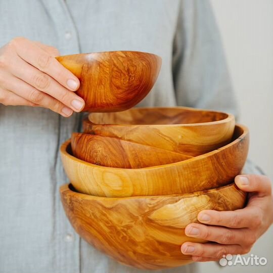 Деревянная посуда, миска, глубокая тарелка, блюдо