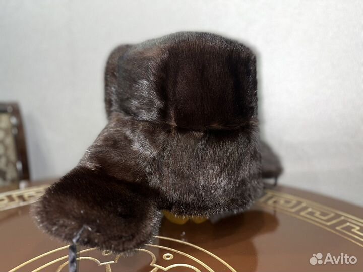 Мужская норковая шапка-ушанка