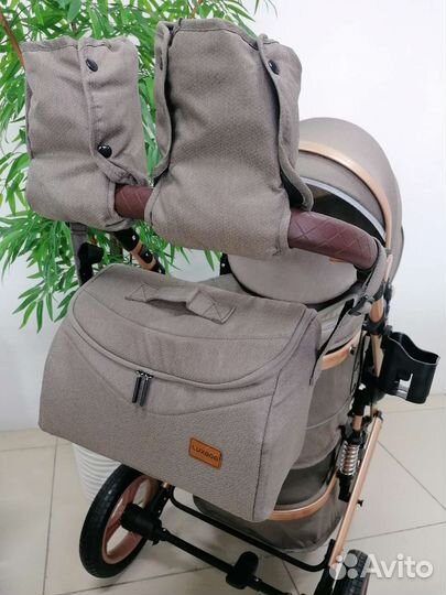 Новая коляска 3в1 Luxmom 518 NEW (коричневый)