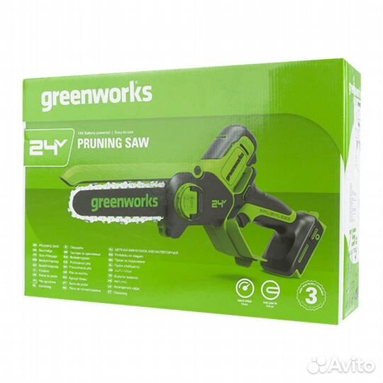 Цепная пила аккумуляторная Greenworks GD24csmnx