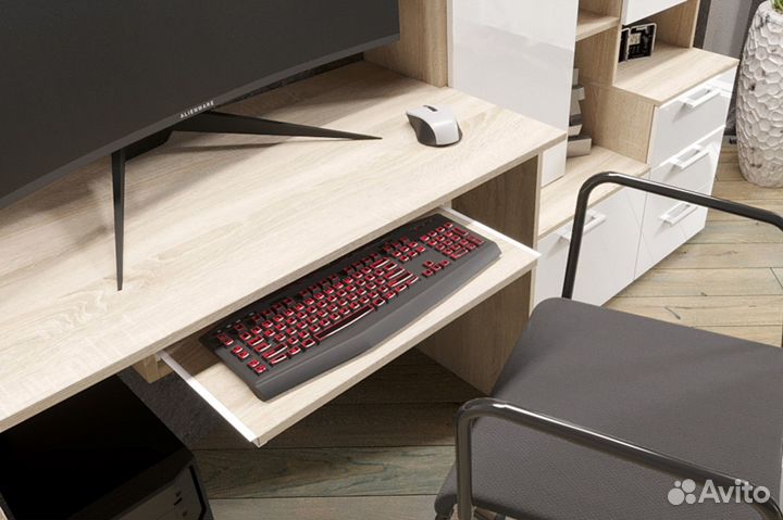 Компьютерный / Письменный Стол мкс-6 (Белый глянец