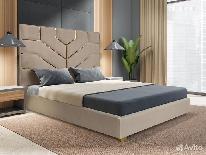 Кровать с мягким изголовьем