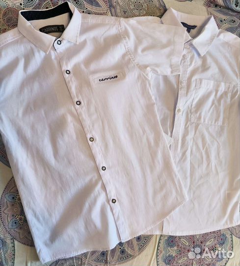 2 рубашки белые 140размер