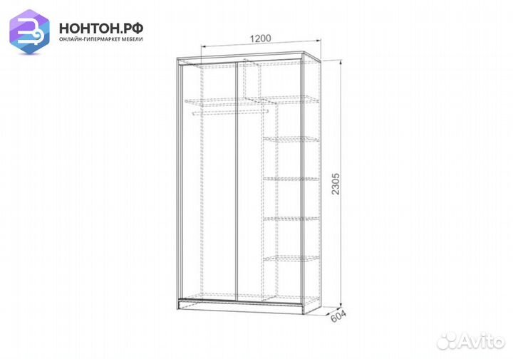 Шкаф-купе Рио 4-600 Токио дуб сонома