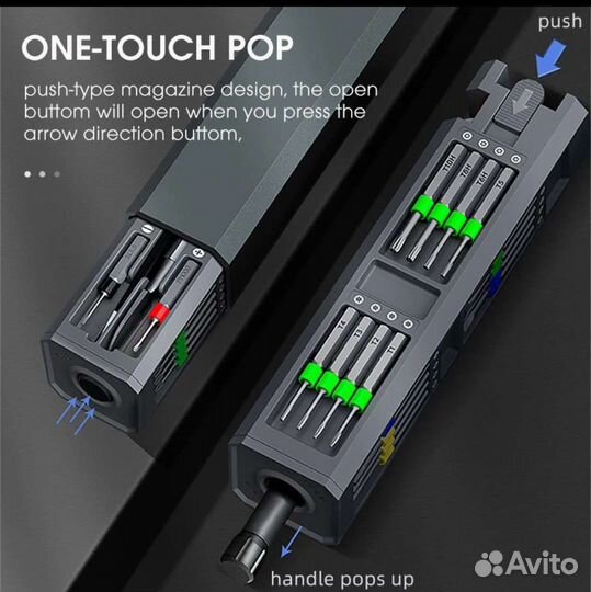 Отвёртка с набором прицизионных бит