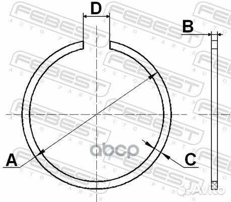 Кольцо стопорное renault clio II 1998-2005/ 72*2,5