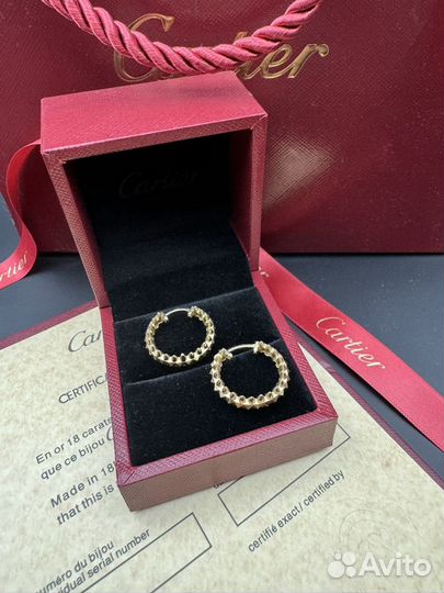 Золотые серьги Cartier 585