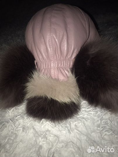 Шапка ушанка натуральный мех женская