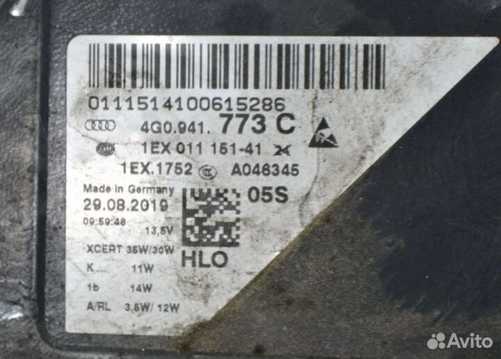 Фара левая Audi / VW A6 IV, LED, 2011-2014гг