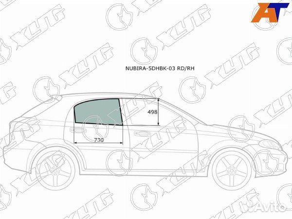Стекло боковое опускное chevrolet lacetti