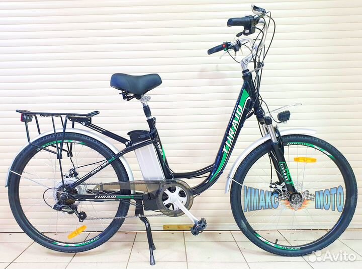 Электрический велосипед Turaid зелёный (дамский)