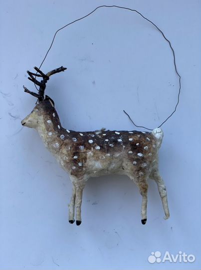 Олень ватная елочная игрушка СССР 40-50 е
