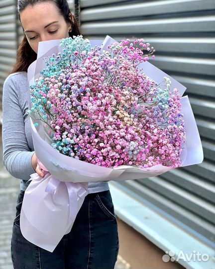 Букеты Гипсофилы. Радужная Гипсофила с Доставкой