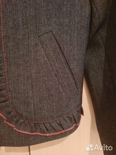 Школьный серый пиджак для девочки