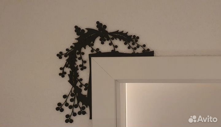 Новогодний декор на угол двери № 32