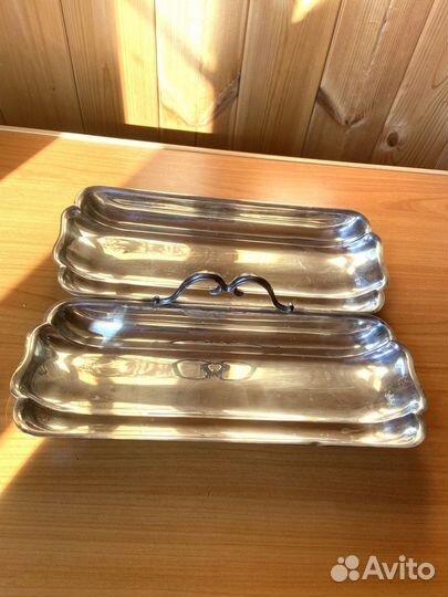 Cервировочное блюдо бристольское серебро винтаж