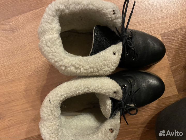 Ботильоны зимние натур. кожа натур. мех