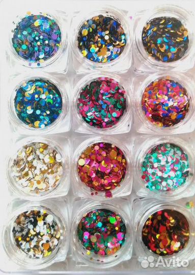 Камифубики(конфетти) для дизайна ногтей в ассортим