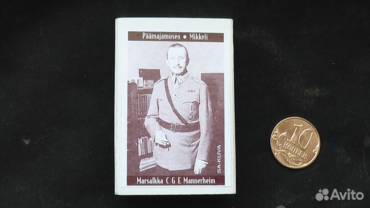 Спички финские этикетка с изображением Маннергейма