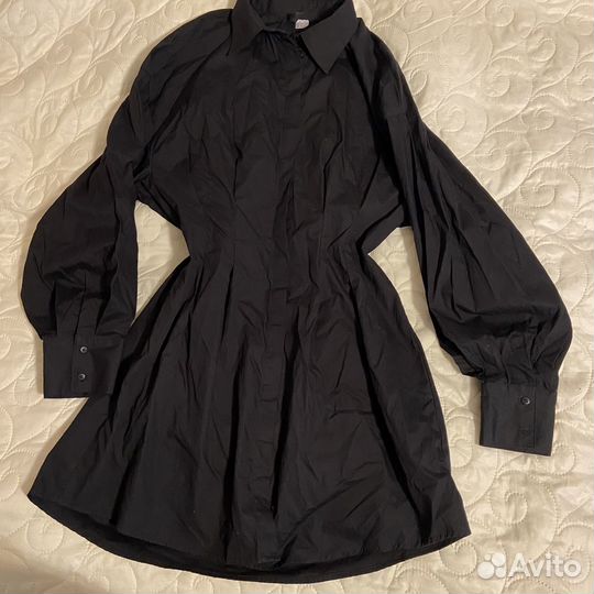 Платье-рубашка рукава фонарики