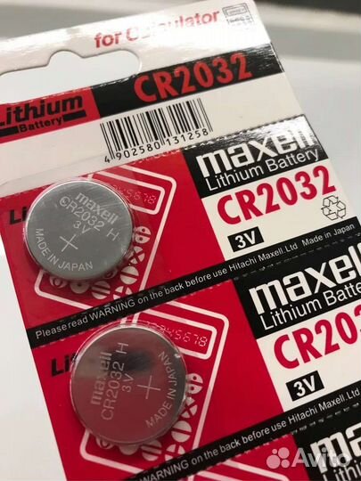 Литиевые батарейки CR2032 Sony и Maxell,3V