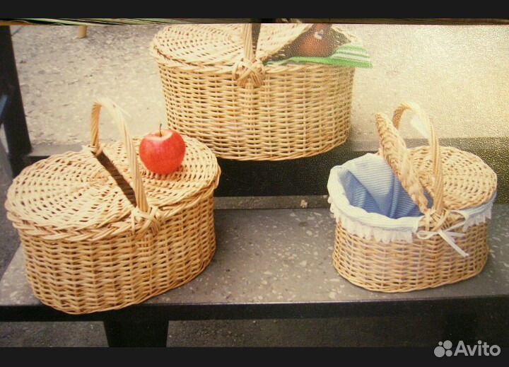 Корзины для пикника плетёные