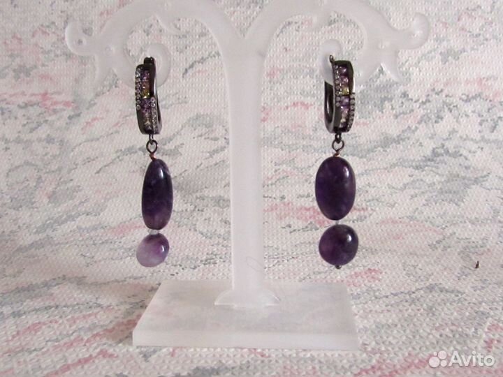 Серьги с Аметистами и Топазами