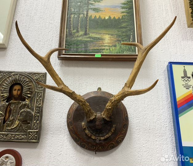 Советская настенная вешалка Рога