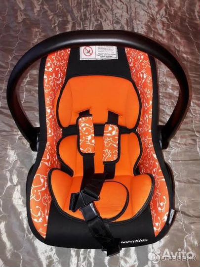 Автолюлька оранжевая с козырьком лидер кидс