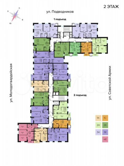2-к. квартира, 44,2 м², 2/10 эт.