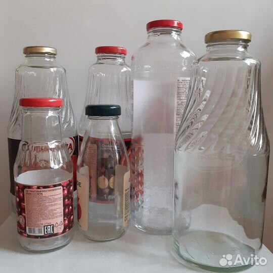 Бутылки стеклянные литровые