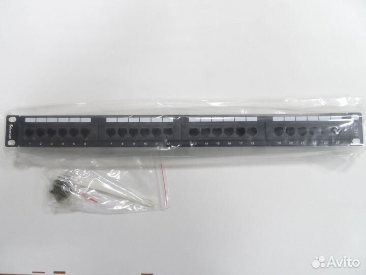 Патч-панель, RJ45, кат.5E, UTP, 24 порта, 1U