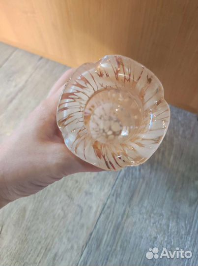 Ваза СССР красный мак,гутная техника