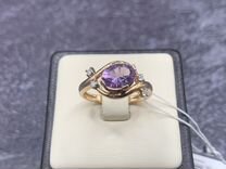 Новое золотое кольцо с аметистами и бриллиантами