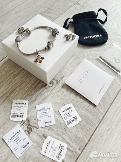Браслет и серьги Pandora оригинал