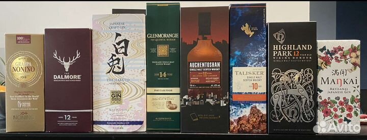 Коробки от виски, рома, джина