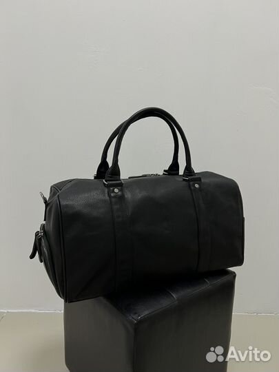 Кожаная дорожная сумка большая с отделом для обуви