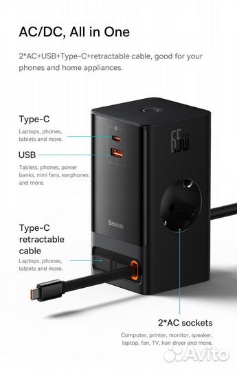 Новый Baseus GaN5 PowerCombo 65W