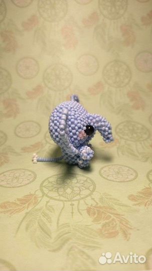 Амигуруми игрушка из бисера слоник