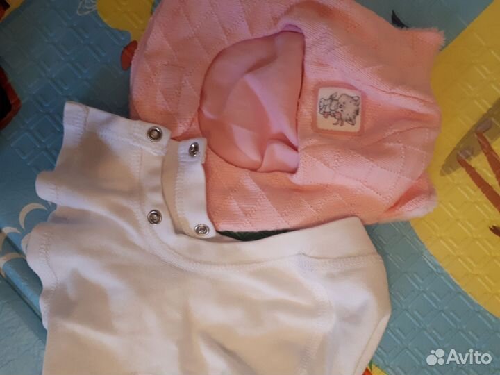 Шапочка+шлемик для девочки 3 мес