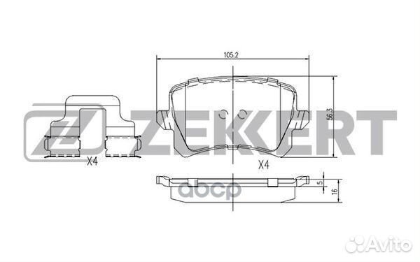 Колодки тормозные VAG Tiguan (5N) 07-17, Passat