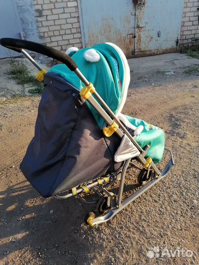 Детские сани коляска ника